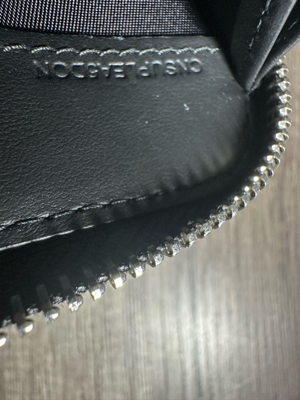 Burberry Zip-Around Wallet in Black with Red and Gray Stripe - Picture 12 of 13
